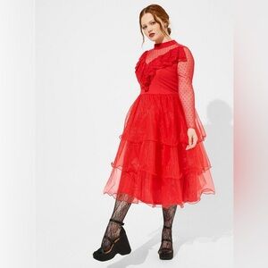 Torrid Beetlejuice Lydia red wedding dress costume cosplay